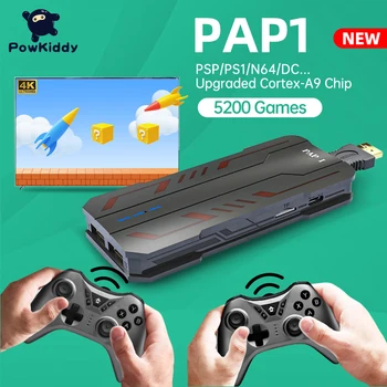 2021 POWKIDDY PAP1 32 de Biți Retro Joc Consola TV de Familie Joc de Mini Cutie Construit În 5200 GamesPS1 Emulator de Joc Suport 4K HD cadou