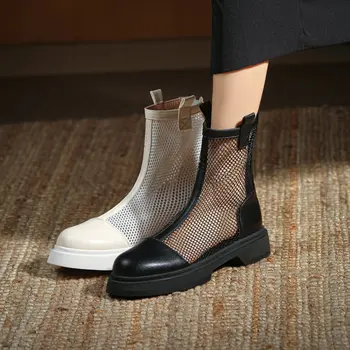 2021 Înaltă Calitate, Pantofi De Vara Pentru Femei Cizme Pentru Femei Respirabil Ochiurilor Doamnelor Pantofi De Vară Pentru Femei Încălțăminte Alb Negru Glezna Botas