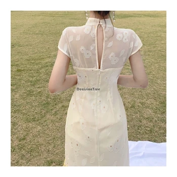 2022 dulce vestidso doamna cheongsam noutate rochii de partid rochie stil chinezesc elegant dantela qipao de epocă elegant de flori cheongsam