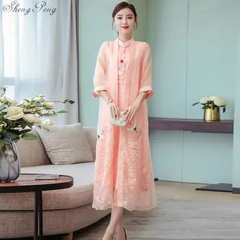 Ao Dai tradițională chineză rochie lunga pentru femei cheongsam elegant rochie lunga stil chinezesc rochie pentru femei Q823