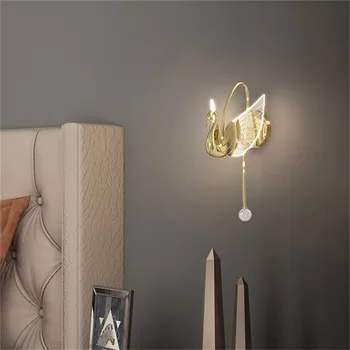 AOSONG Nordic Swan Lămpi de Perete de Lumină Moderne Creative Decorative pentru Casa Hotel Coridor Dormitor