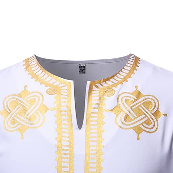 Barbati Negru African Haine Moft De Brand Nou Africane Dashiki Print Mens Dress Shirt Hip Hop Streetwear Camasa Barbati Din Africa De Îmbrăcăminte