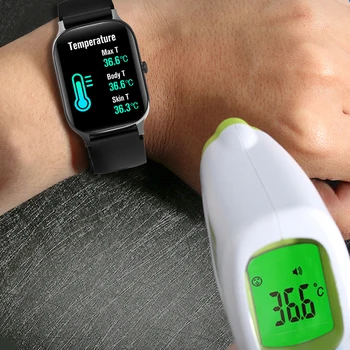 CHYCET Ceas Inteligent Bărbați Femei Monitor de Ritm Cardiac Ceasuri Sport de Lux Corp de Măsurare a Temperaturii Smartwatch pentru Android IOS