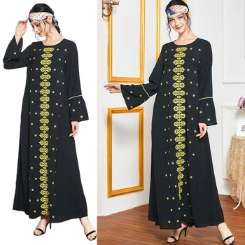 Dubai Femei Musulmane Abaya Arabe Jilbab-Ul Rochie Lunga Turc Maneca Lunga Caftan Maxi Halat De Ramadan Islamic Rochie Vrac Plus Dimensiune Toamna