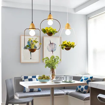 En-gros Nordic ghivece cu led personalizate Restaurant cu Grădină de lampi, plante, fabrici de sticlă, bar, fier de candelabre