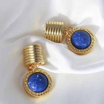 Europene și Americane de simplu albastru stone creatoare de moda ureche clip goth cercei bijuterii pentru femei