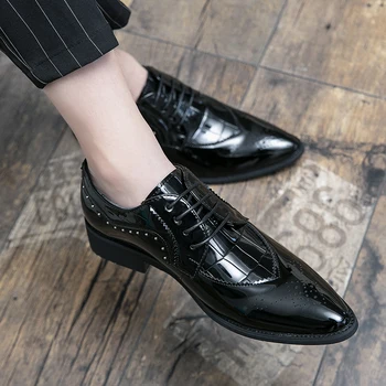 FIXSYS Om de Moda Pantofi Oxford din Piele de Nunta Formale Pantofi Italia Stil Subliniat-toe Barbati Pantofi Rochie de Moda Office Pantofi Brogue