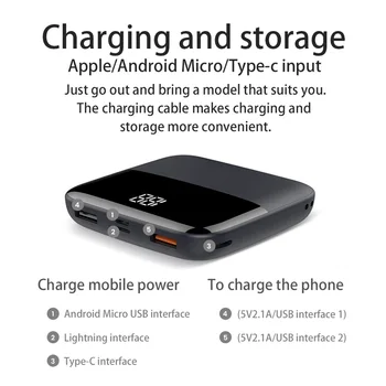 Mini Băncile de Putere 10000mAh pentru iPhone 12 LED-uri de Putere de Afișare mini Power bank Portabil Extern Încărcător de Baterie pentru Xiaomi Powerbank
