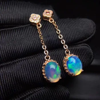 Moda naturale Multicolore opal Clasic cerc picătură cercei piatră prețioasă Naturale cercei argint 925 partid de sex feminin de bijuterii cadou