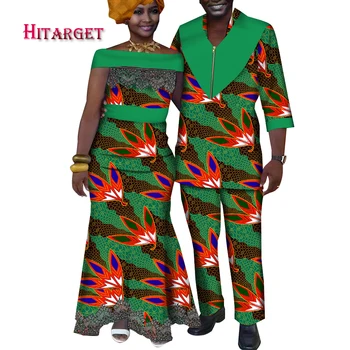 Moda Stil African Câteva Haine Dashiki Ankara Print Costum Bărbați și Lady Rochii fara Bretele Dimensiuni Mari Iubitori Tinuta WYQ774