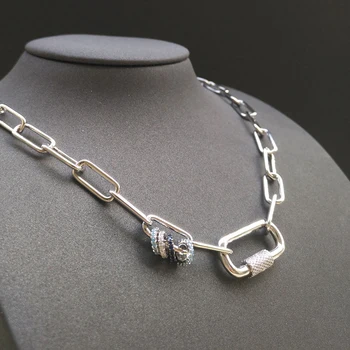 S925 argint alb, nou, cercul de aur dragoste lanț colier pentru femei centralizare blocare dragoste colier moda bijuterii simplu