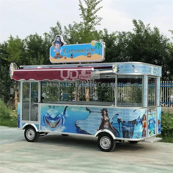Strada Vânzare Hotdog Fast-Food Vending Van Mobil Camion Înghețată Coș