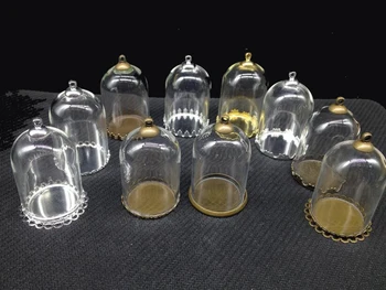 100sets 38*25mm tub în formă de sticlă transparentă globuri de sticla borcan & tavă de metal si de top conector pentru bijuterii accesorii colier găsirea