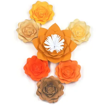 2018 DIY Gigant de Flori de Hârtie Fondul 7PCS Jumătate de Flori Realizate Kituri Complete de Nunta Fondul Copil Pepinieră Fete Ziua de nastere Decor