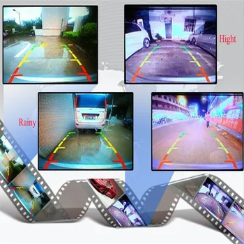 4.3 Inci Oglinda Auto Unghi Larg de Vizualizare Spate+4 LED-uri de mers înapoi Camera retrovizoare