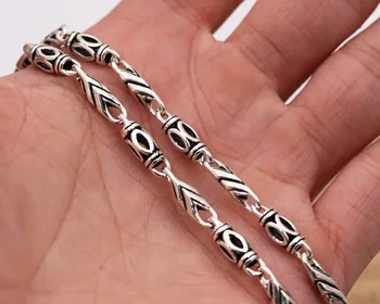 4mm Grosime Colier Personalizat Argint 925 de Bijuterii de moda Bărbați Femei Bambus Coarda Lanț Colier Pandantiv 2019