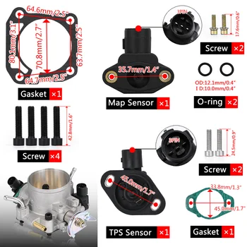 70MM Galeriei de Admisie Throttle Body Kit Cu TPS & Senzorului MAP pentru Honda B/D/H/Seria F B16 B18 309-05-1050 309051050