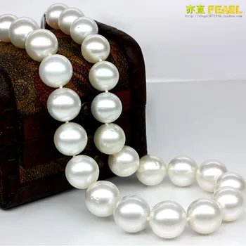 925 $ de Lux Fetele de Nunta reală naturale mari Naturale de apă de mare colier de perle de 10-11mm cerc cusur Nanyang alb