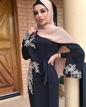 Abaya Dubai Turcia Musulmană Rochie Caftan Haine Islamice Indian Rochie Femei Halat De Musulmani Femme Vestidos Broderie
