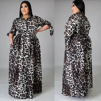 Africa De Imprimare Leopard Rochie Femei Dashiki 2021 Nou Africane Primavara-Vara Petrecere Elegantă, Halat De Modă Plus Dimensiune Africa Rochii Lady