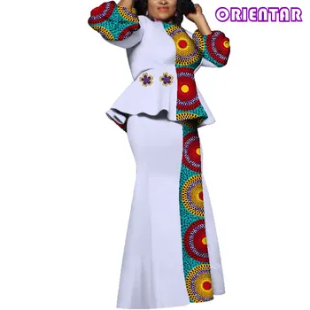 African Haine Femei Haine Topuri si Fuste Set Africane Ceara Print Bluza Podea-Lungime Fuste Set Plus Dimensiune 5XL 6XL WY3817