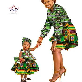 African rochii de vară pentru femei Și fete, Copii de Îmbrăcăminte de Familie 2022 Complet Maneca Două Pc-uri Africa Stil de Moda de Îmbrăcăminte WYQ885