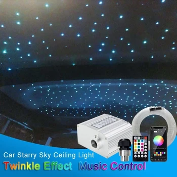 APP Bluetooth-Compatibil Lumină Ambientală Intermitent RGB Masina Acoperiș Cerul Înstelat pe Tavan Cer Instelat Control Vocal Fibra Optica Lumina