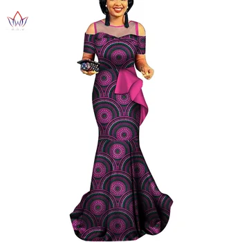 Bintarealwax Africane Rochii pentru Femei Dashiki Petrecere Elegantă Rochie Plus Dimensiune Srapless Tradiționale Africane Îmbrăcăminte WY3938