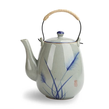 Ceramica de ridicare oală pictate manual vechi de albastru și alb portelan ceainic de temperatură înaltă restaurant oală de ceai de uz casnic oală de apă