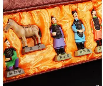 Cinci seturi de Xi ' an suveniruri turistice războinici de teracotă și caii de Vânt Vechi Model Tradițional de Rășină decor 5PC SET craf