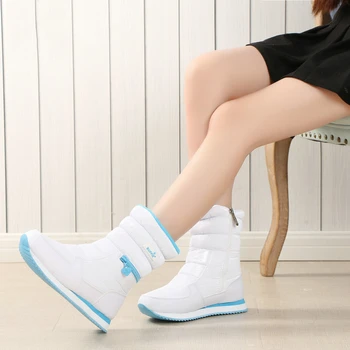 Cizme De Iarna Pentru Femei Ladys Pantofi De Cald Snow Boot În Interiorul Amestecat Lână Naturală Solidă De Culoare Albă Buffie 2021