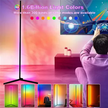 Colorat Lampa de Podea Dormitor Atmosferă de Lumină de Iluminat de la Distanță Lampă de Colț 150Cm în Picioare RGB Podea cu LED-uri de Lumină Pentru Camera de zi