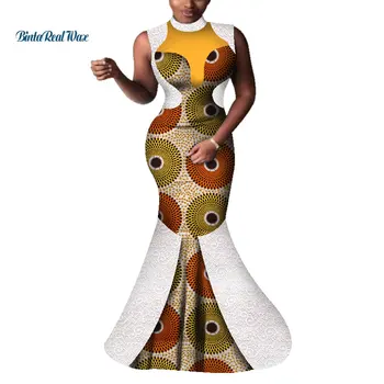 Dashiki Africane Rochii pentru Femei Bazin Riche Petrecere Rochii de Seara Femei Africane Haine Dantelă Rochii de Imprimare WY3971
