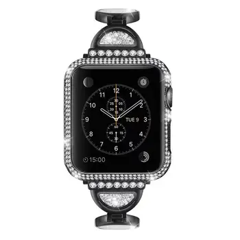 De lux Cristal de Diamant Caz Pentru Apple watch 6 5 4 SE 44mm 40mm ceas High-end caz pentru iwatch 3 2 1 42mm 38mm Diamant caz de metal