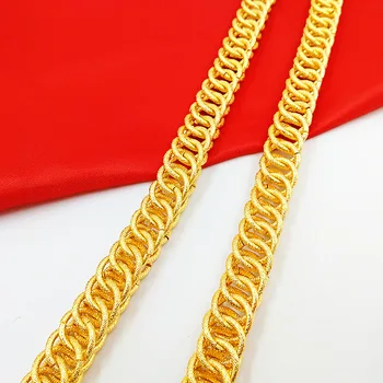 De lux cu Aur de 14K Colier pentru Bărbați Nunta Logodna Bijuterii Fine Farmece Aur Galben Dragon Design Colier de Durată Fără Decolorare