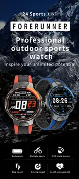 E15 Ceas Inteligent Bărbați Rata de Inima tensiunea IP68 rezistent la apa Vreme de Sport Track GPS Fitness Mișcare Smartwatch PK P8 L5 L8 E13