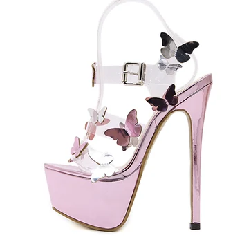 Elegant Violet Bowknot Design Petrecere De Nunta Pantofi De Moda Sandale De Curea Cataramă Platforma Sandale Cu Toc Femei Dimensiunea 34-40