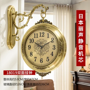 Față-verso de Lux Ceas de Perete Stil European Decorative de Mari dimensiuni Creative Perete Ceasuri Reloj De Pared Decor Acasă Ceasuri OO50DW