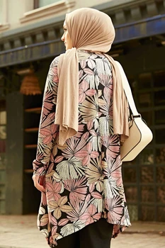 Femei Dual Costum de Flori cu Model Kombin de Jos în Sus rochie Musulman hijab Musulman üstleri femei costum rochie abayas abaya
