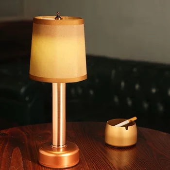 Fără fir Bar Lampă de Masă Cu Material Abajur CONDUS Noptiera Desktop Lumina de Noapte Estompat Restaurant, Club de noapte, Masă de Cafea Lumină