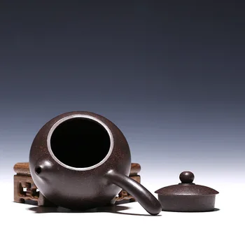 H1576 Shi Tang Yu oală despre 230cc autentic Yixing celebru ceainic minereu de oțel negru Zhu noroi