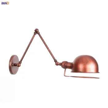 IWHD Rugina Edison Stil Loft Industrial Lumina de Perete, Corpuri de Iluminat Acasă Vintage Tranșee de Perete Reglabil Leagăn Brațul Lung Lampa