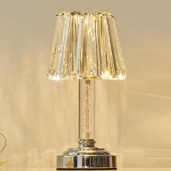 LED Cristal Lampă de Masă Bar Atmosfera Lampă de Noptieră Dormitor Sufragerie Studiu Cafe USB de Încărcare de Masă Lampă de Iluminat Decorative