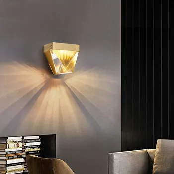 Lumina de lux postmodern cristal noptieră lampa de perete camera de zi dormitor simplu coridor, culoar American lampă de perete