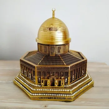 MARE CADOU PENTRU un DECOR de BIROU ACASĂ de Mari Dimensiuni de Culoare de Aur 3D Moscheea Al-Aqsa Islamic masa Decor de Masă
