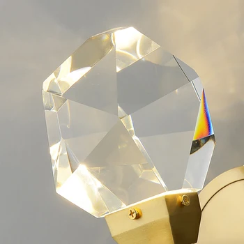 Modern, minimalist, cristal lampă de perete camera de zi dormitor bedsize diamond design de cristal cupru lumina de perete sconces