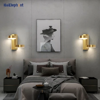 Moderne, Creative, Aurul Negru Lămpi de Perete Pentru Dormitor, Noptiera Coridor Interior LED Deco Iluminat Drăguț corp de Iluminat Corpuri de AC 90-260V