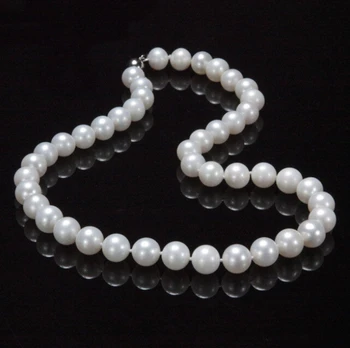Noi AAA+ 9-10mm alb veritabil apă dulce colier de perle de cultură de 17