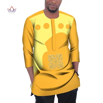 Noi BRW Moda Barbati din Africa de Îmbrăcăminte Dashiki Casual Barbati Tricou Top Africa de Barbati Haine de Bumbac Imprimare Mozaic Tricou Top WYN977
