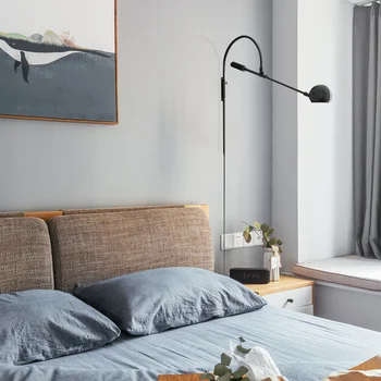 Nordic a condus lemn industriale decor dormitor lumina abajur lampada camera dinging cameră lampa de dormitor